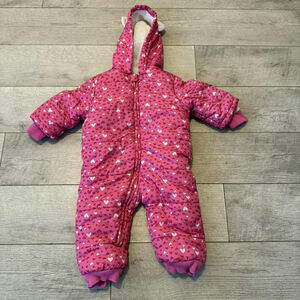 Baby The Children's Place Puffer 12-18 Months Pink White Hearts